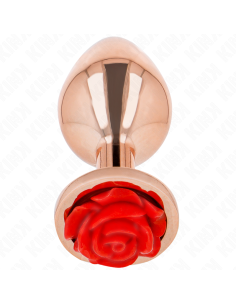 KINK - PINK GOLD ANAL PLUG WITH RED ROSE M 2
