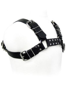 LEATHER BODY - BLACK BULL DOG HARNESS