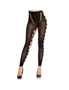 LEG AVENUE - SEAMLESS OPAQUE STOCKINGS WITH CUTOUT AT THE FEET BLACK