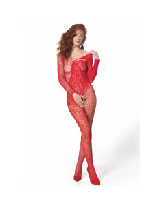 PASSION - BS 107 BODYSTOCKING RED ONE SIZE