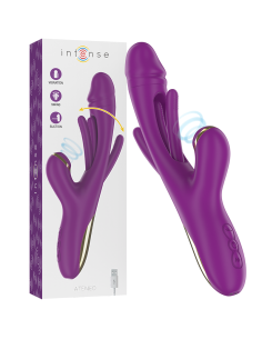 INTENSE - ATENEO RECHARGEABLE MULTIFUNCTION VIBRATOR 7 VIBRATIONS WITH OSCILLATING TONGUE AND PURPLE SUCTION