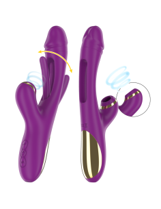 INTENSE - ATENEO RECHARGEABLE MULTIFUNCTION VIBRATOR 7 VIBRATIONS WITH OSCILLATING TONGUE AND PURPLE SUCTION 2