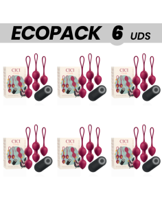 ECOPACK 6 UNITS - CICI BEAUTY PREMIUM SILICONE 3 VIBRATING KEGEL BEADS REMOTE CONTROL