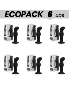 ECOPACK 6 UNITS - BLACKandSILVER SEAN ANAL PLUG PREMIUM SILICONE BLACK