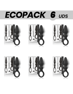 ECOPACK 6 UNITS - BLACKandSILVER OZZY POWERFUL SILICONE ANAL PLUG
