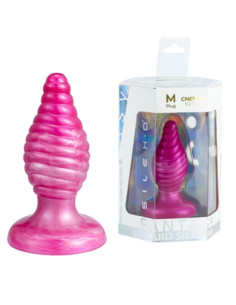 SILEXD - CHERRY ANAL PLUG FANTASY SKYSTAS SILIKONAS TERMOAKTYVUS ROŽINIS 9,2 CM 2
