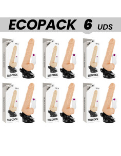 ECOPACK 6 VIENETAI - BASECOCK REALISTINIS VIBRATORIUS SU NUOTOLINIO VALDYMO VALDYMU, NATŪRALUS, SU SĖKLĖLĖMIS 19,5 CM - O - 4 CM