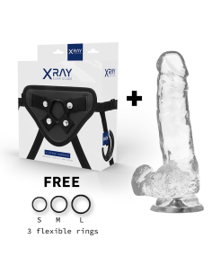 X RAY - HARNESS CLEAR COCK WITH BALLS 18.5 CM -O- 3.8 CM 2