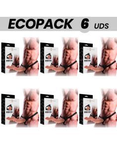 ECOPACK 6 UNITS - INTENSE HOLLOW HARNESS WITH DILDO 18 X 3.5 CM