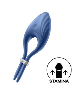 SATISFYER - DUELIST ŽIEDO VIBRATORIUS MĖLYNAS