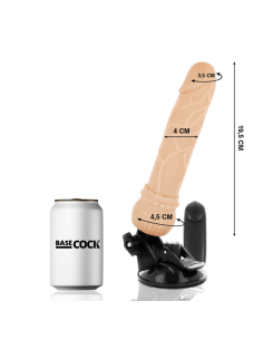 BASECOCK – REALISTINIS VIBRATORIUS SU NUOTOLINIO VALDYMO VALDYMU, ODOS DYDIS 19,5 CM – O – 4 CM 2