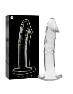 NEBULA SERIES BY IBIZA - MODEL 19 DILDO BOROSILICATE GLASS CLEAR 18.5 CM -O- 4 CM