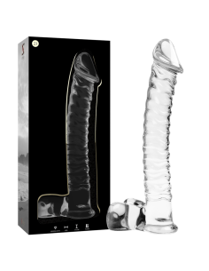 NEBULA SERIES BY IBIZA - MODEL 23 DILDO BOROSILICATE GLASS CLEAR 21.5 CM -O- 4 CM