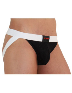 BURN - 004 JOCK SHINY BLACK - WHITE S 2