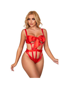 SUBBLIME - 954468 SEXY OPENWORK BODY WITH BOW RED S-M