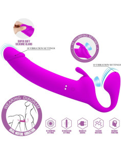 PRETTY LOVE - ZANINI STRAPLESS STRAP-ON 10 VIBRATIONS PURPLE 2