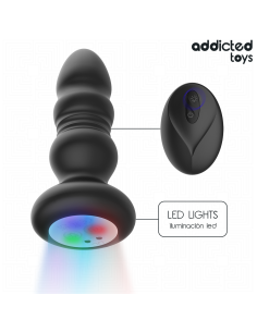 ADDICTED TOYS - ROTATING VIBRATING ANAL PLUG, LED LIGHT REMOTE CONTROL 2
