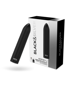 BLACKandSILVER - KERNEX 2 JUODA VIBRUOJANTI MAGNETINĖ KULKA