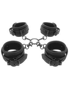 FETISH SUBMISSIVE - SET OF HAND AND ANKLE HANDCUFFS WITH NOPRENE LINING