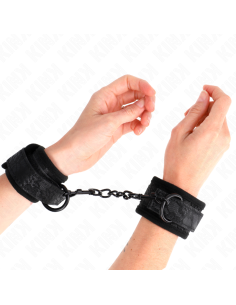 KINK - DARK LACE COVERED WRIST CUFFS NEOPRENE ADJUSTABLE BLACK 20-29 CM X 5 CM