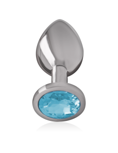 INTENSE - ALUMINUM METAL ANAL PLUG WITH BLUE CRYSTAL SIZE S 2