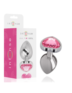 INTENSE - ALUMINUM METAL ANAL PLUG PINK HEART SIZE L