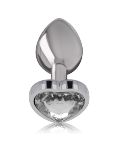 INTENSE - ANAL PLUG METAL ALUMINUM WHITE HEART SIZE L 2