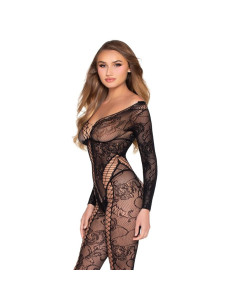 LEG AVENUE - 89369 NET and LACE JUMPSUIT BLACK - ONE SIZE 2