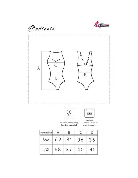 LIVCO CORSETTI FASHION - MUDIENIN LC 90654 BODY BLACK L-XL