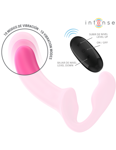 INTENSE - AMY DVIGUBAS VIBRATORIUS 20 CM ROŽINIS SU NUOTOLINIO VALDYMO VALDYMU