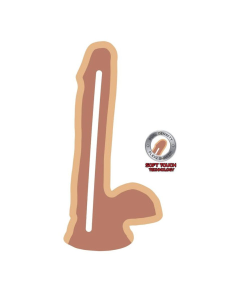 GET REAL - Dvigubo tankio dildo 17 cm kamuolėliais su oda