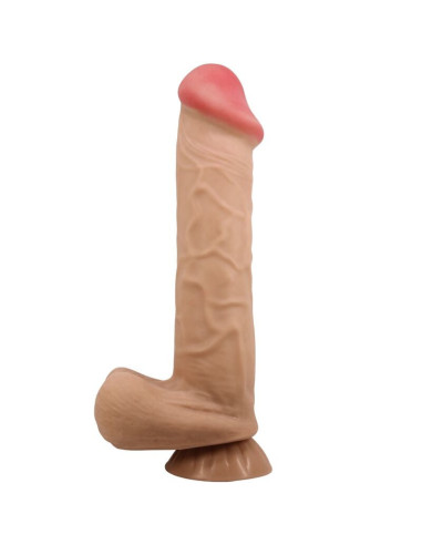 PRETTY LOVE - SLYDANČIOS ODOS SERIJOS REALISTIŠKAS DILDO SU SLYDANČIA ODOS SIURTUKU, 26 CM