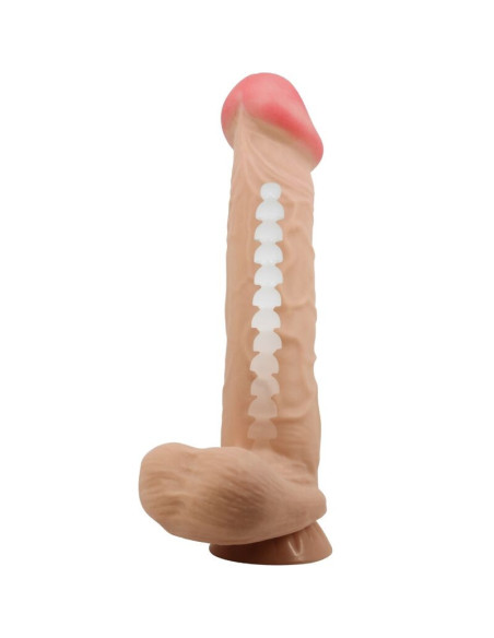 PRETTY LOVE - SLYDANČIOS ODOS SERIJOS REALISTIŠKAS DILDO SU SLYDANČIA ODOS SIURTUKU, 26 CM