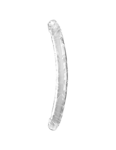 KING COCK - DOUBLE TROUBLE dvigubas dildo 46 CM skaidrus