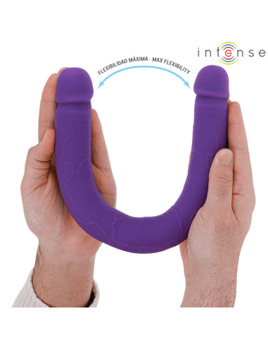INTENSE - GUNTER DILDO DVIGUBAS VIBRATORIUS 40 CM VIOLETINIS NUOTOLINIO VALDYMO PULTELIS