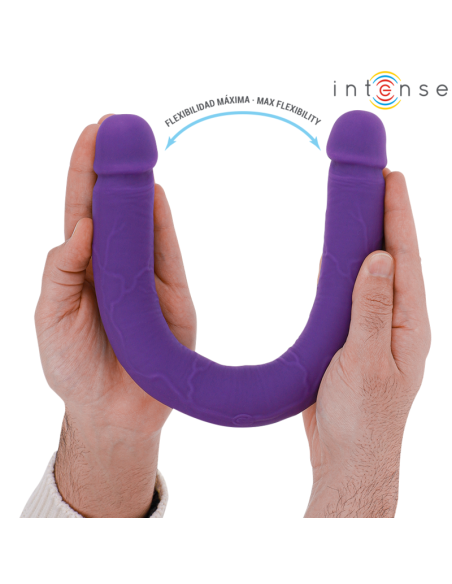 INTENSE - GUNTER DILDO DVIGUBAS VIBRATORIUS 40 CM VIOLETINIS NUOTOLINIO VALDYMO PULTELIS