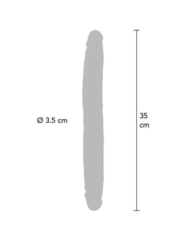 GET REAL - DVIGUBAS SILIKONINIS DILDO CARAMEL 35 CM