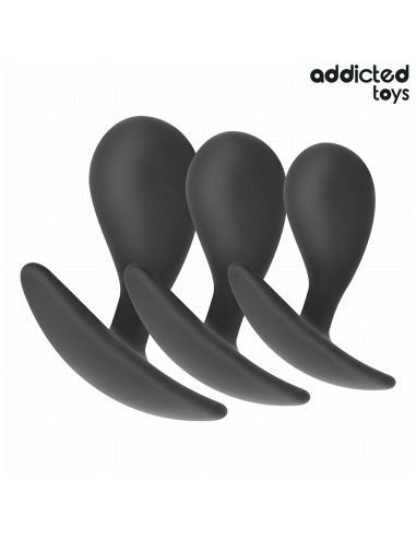 ADDICTED TOYS - 3 ANALINIŲ KAMŠČIŲ RINKINYS, SILIKONINIS, 3 MODELIO