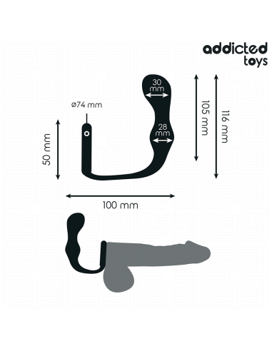ADDICTED TOYS - ANALINIS KAIŠTIS SU ŽIEDU, SILIKONINIS, MODELIS 3