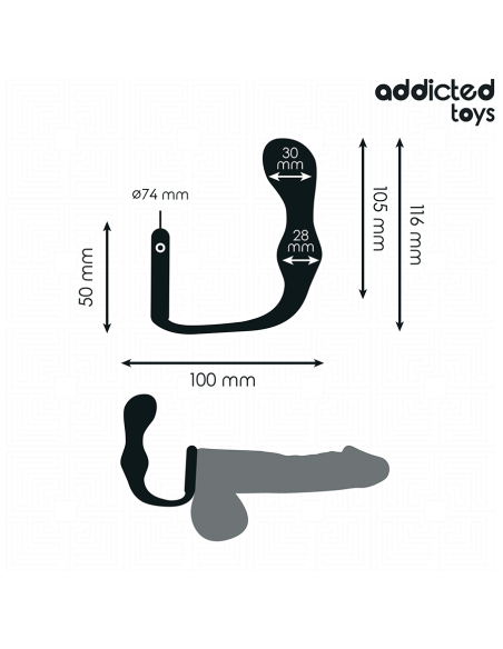 ADDICTED TOYS - ANALINIS KAIŠTIS SU ŽIEDU, SILIKONINIS, MODELIS 3