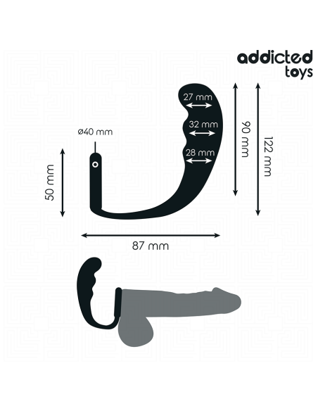ADDICTED TOYS - ANALINIS KAIŠTIS SU ŽIEDU, SILIKONINIS, MODELIS 4
