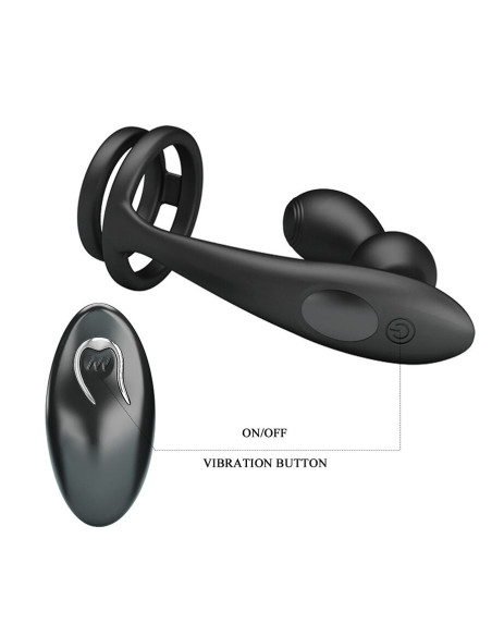 MR PLAY - VIBRATING ANAL PLUG WITH PENIS RING REMOTE CONTROL