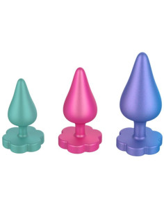 ROMP - LUSTER ANAL TRAINING KIT S-M-L WITH FLOWER-SHAPED BASE