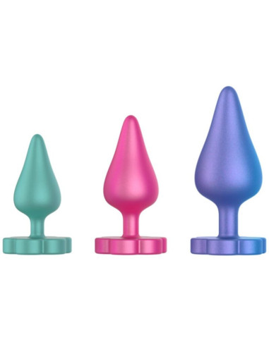 ROMP - LUSTER ANAL TRAINING KIT S-M-L WITH FLOWER-SHAPED BASE