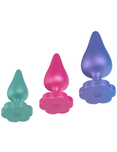 ROMP - LUSTER ANAL TRAINING KIT S-M-L WITH FLOWER-SHAPED BASE