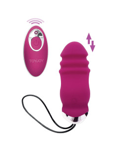 TOYJOY - „HAPPINESS SUNN“ VIBRUOJAMAS PUSĖMIS, AUKŠTYN IR ŽEMYN, FUKSIJOS SPALVOS NUOTOLINIO VALDYMO
