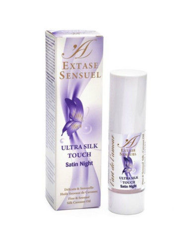 EXTASE SENSUAL - YPAČ ŠILKINIO LYTĖJIMO SATINO NAKTINIS MASAŽINIS ALIEJUS