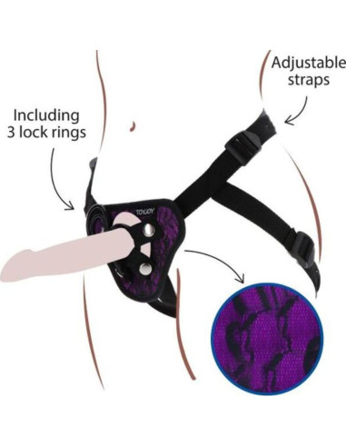 GET REAL - STRAP-ON NĖRINĖTINIAI DIRŽAI VIOLETINIAI
