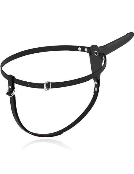 FETISH SUBMISSIVE HARNESS - BLACK SILICONE VIBRATOR 15 CM