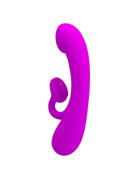 PRETTY LOVE - NUOŠIRDUS SILIKONINIS KLITORINIS VIBRATORIUS IR ČIULPTUVAS VIOLETINIS